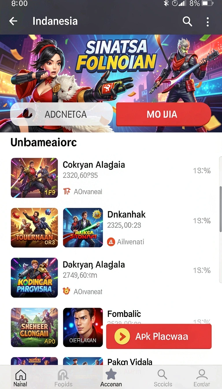 Tampilan utama aplikasi Aplikasi tv888 Resmi: Download dan Instalasi yang intuitif dan efisien.